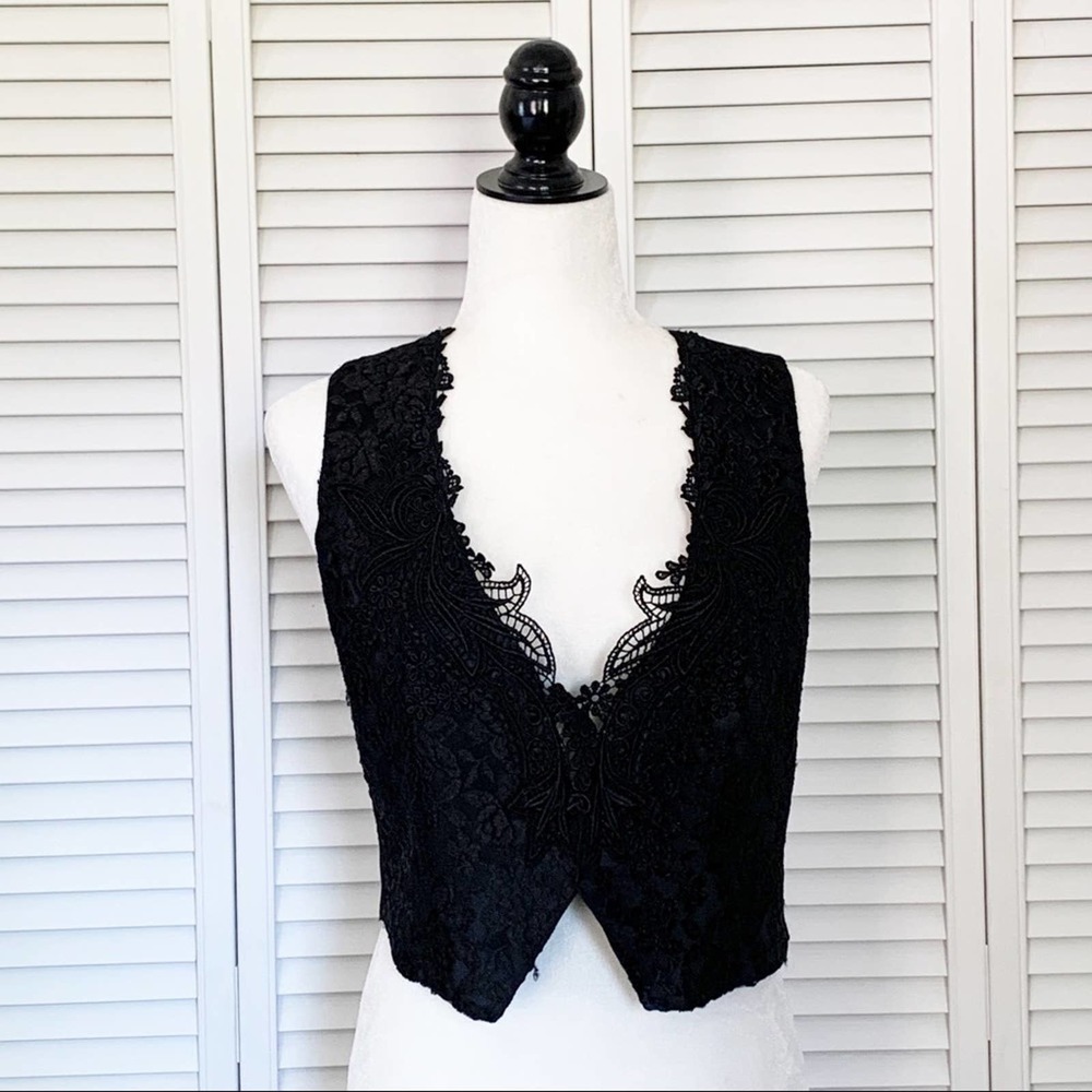 Vintage Black Lace Vest - Picture 7 of 7